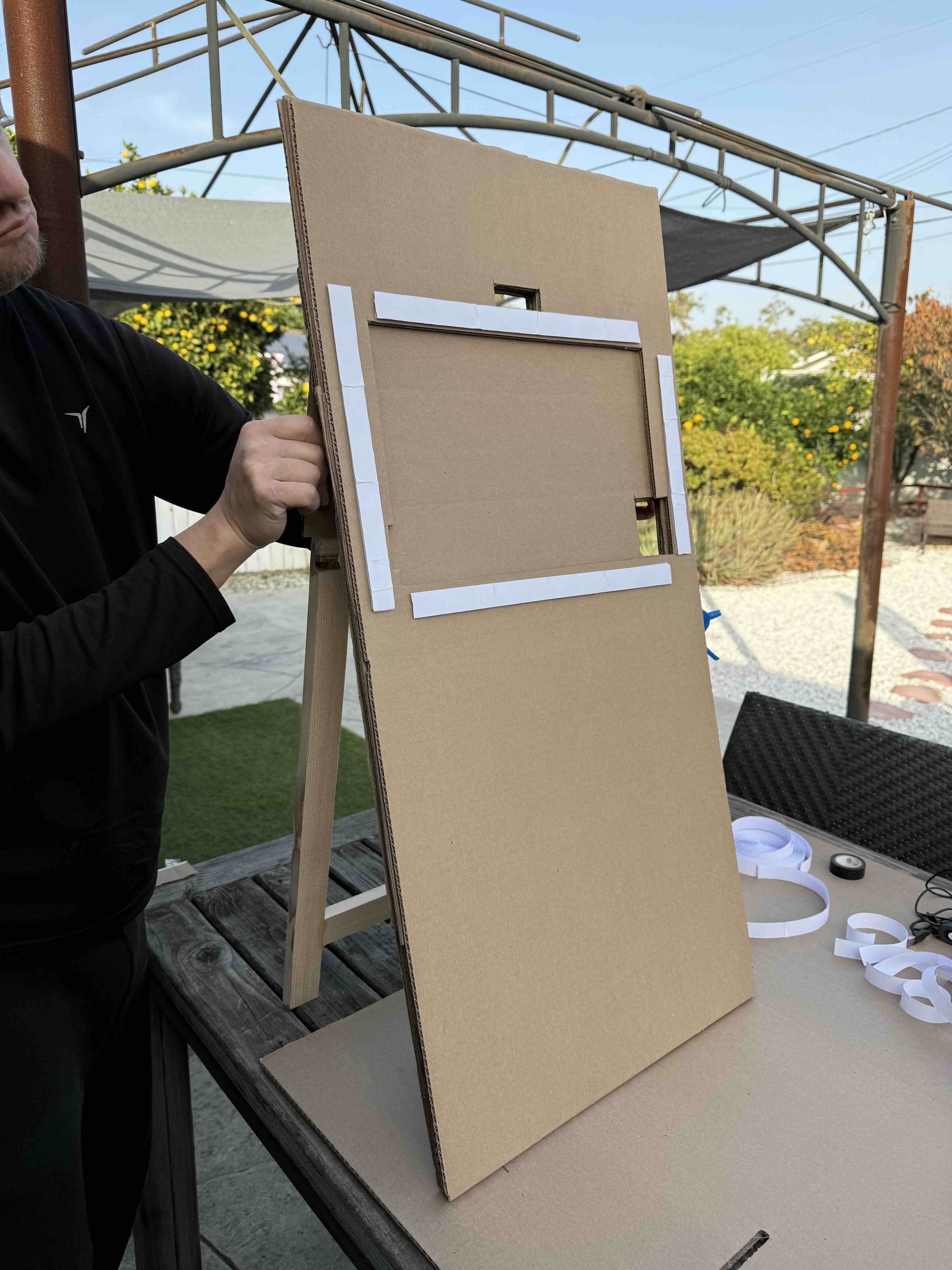 Gideon assembling the photo booth