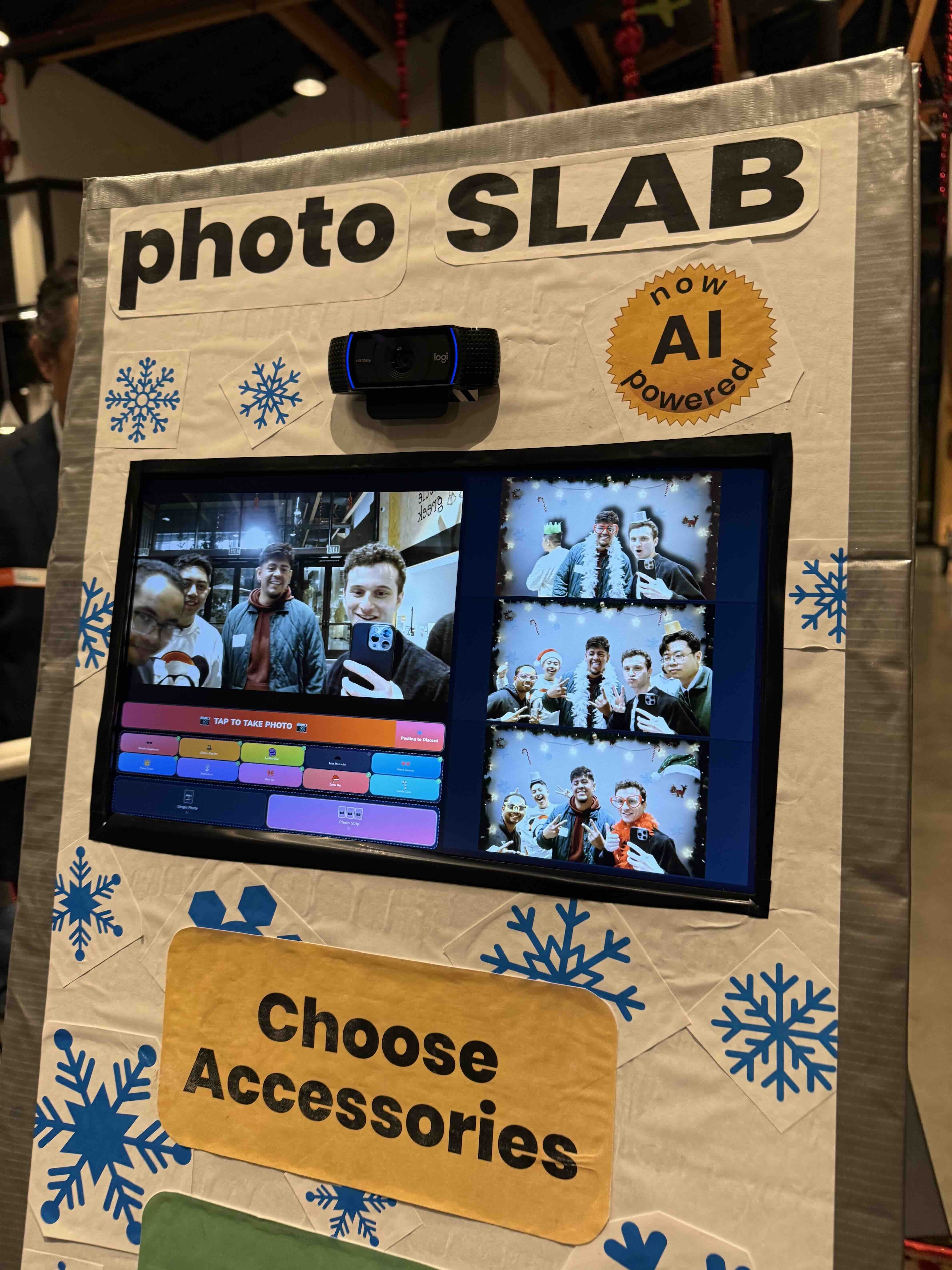 The AI Photo Booth in use at Winter Bash